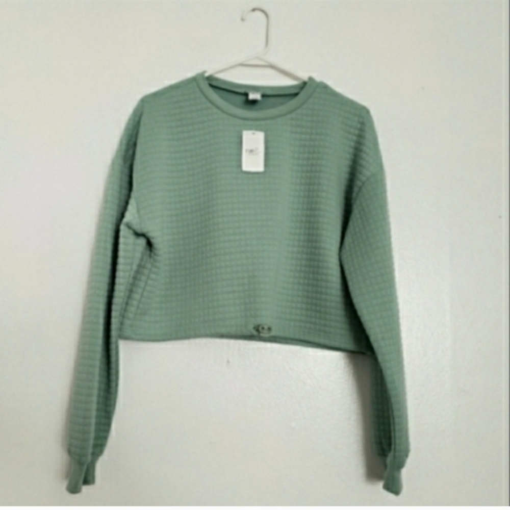 Rue 21 Cropped Mint Green Sweater Top